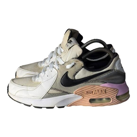 Nike Air Max Excee Women’s Size 9 White Black Pink Metallic Silver Running Shoes - Picture 2 of 8